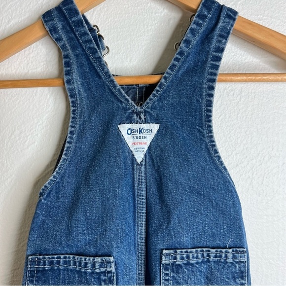 Vintage OshKosh B'gosh Toddler Denim Overalls Cotton Blue Medium Wash Size 2T - Picture 5 of 11